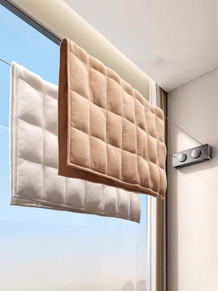 格納式物干し拡張可能な壁物干し