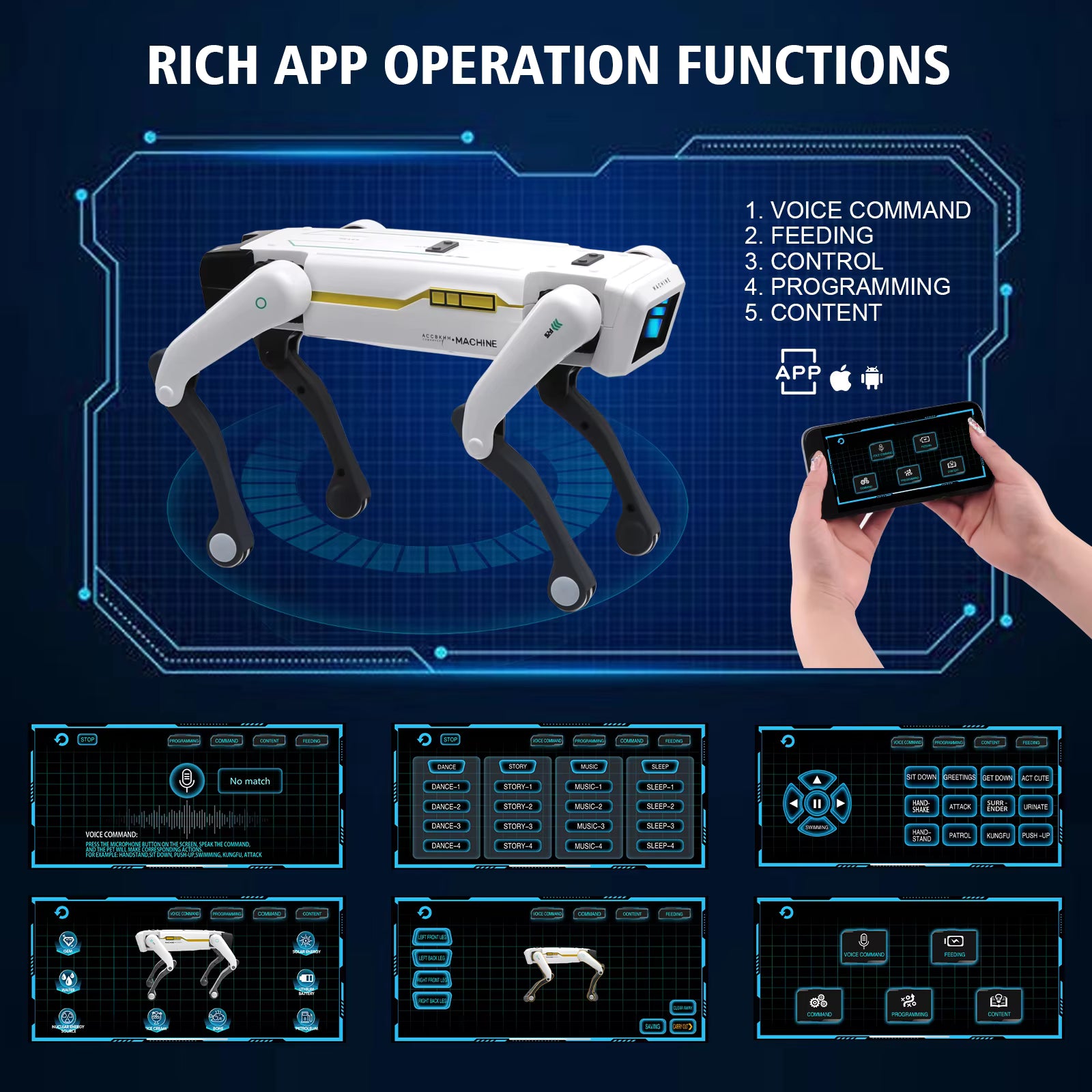 インテリジェント AI RC ロボット犬音声対話