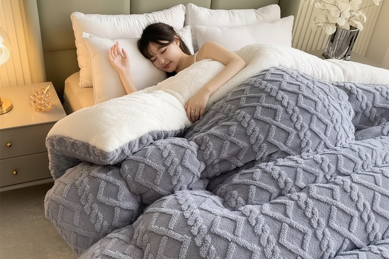 超厚い冬用暖かい毛布ベッド用