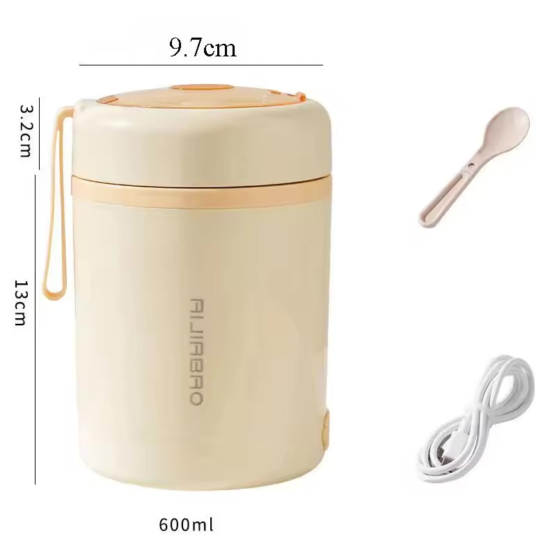 600ML ポータブルUSB電気加熱ランチボックス