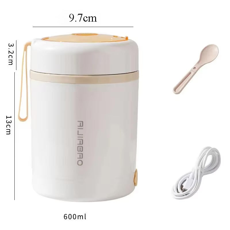 600ML ポータブルUSB電気加熱ランチボックス