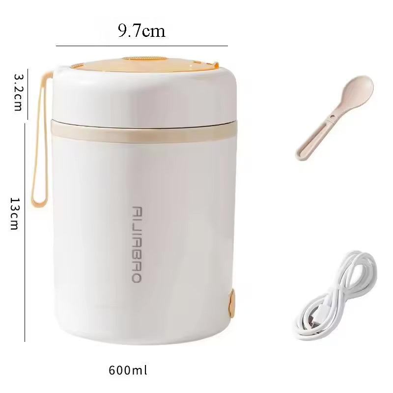 600ML ポータブルUSB電気加熱ランチボックス